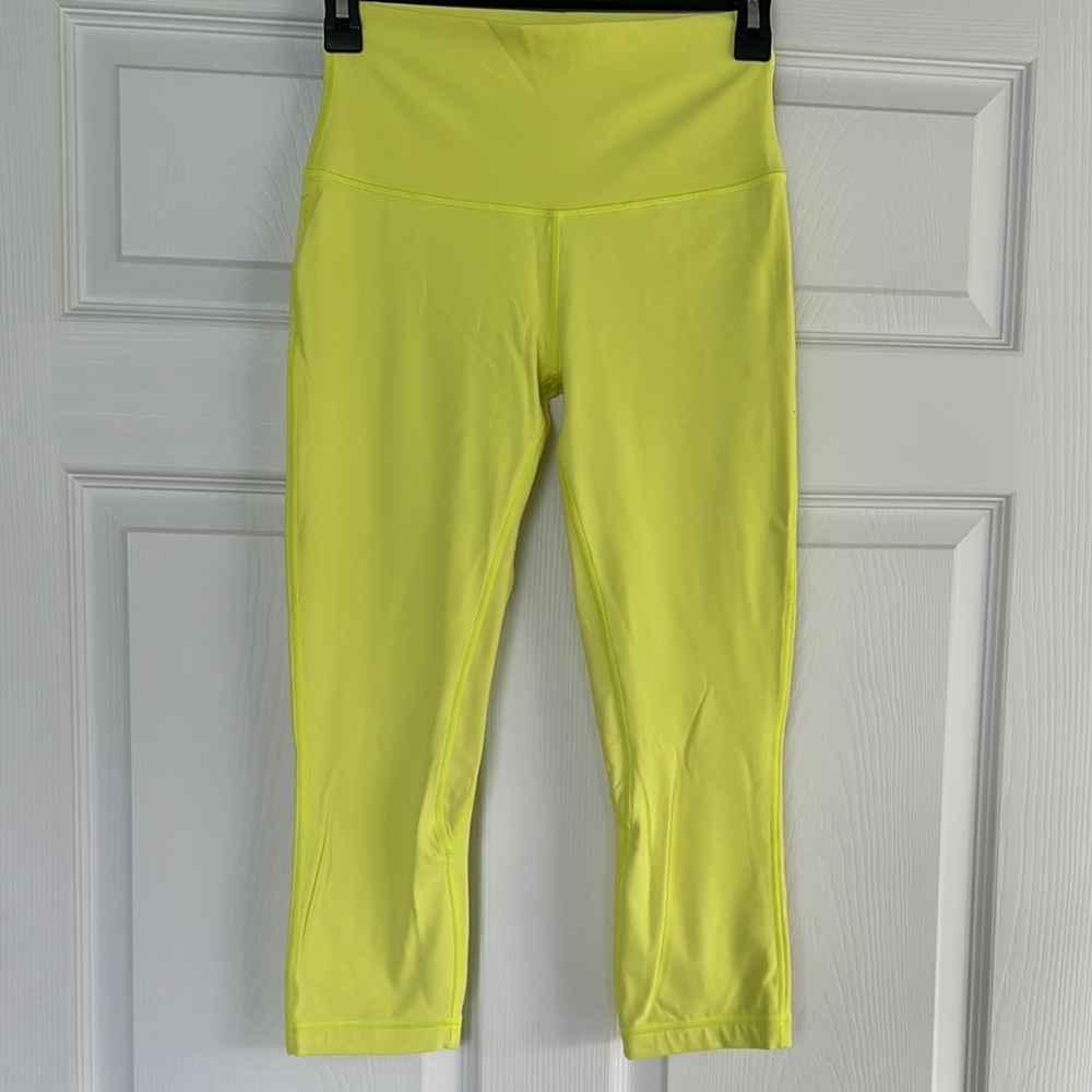 Lululemon Athletica Yellow Align High Rise Cropped Leggings
